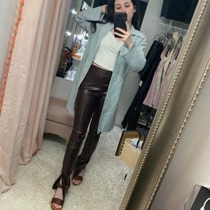 Brown leather pants